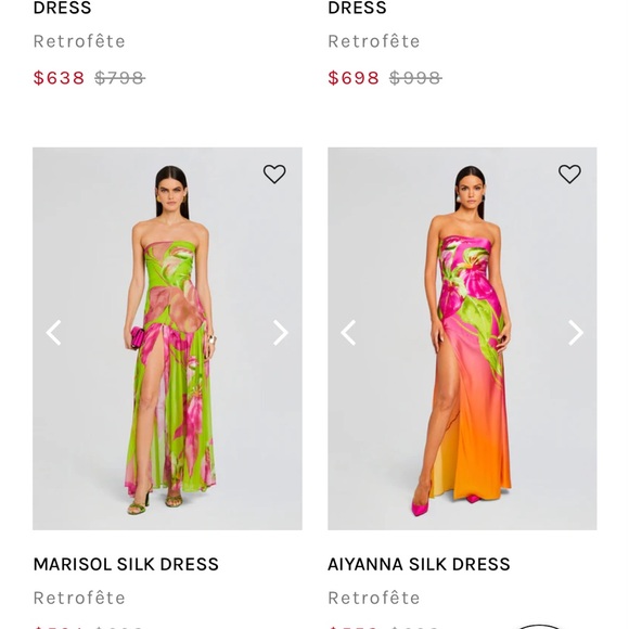 Retrofete Green and Pink Silk Gown. NWT. - Picture 6 of 6